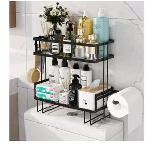 Bwesdero Bathroom Organizers, Upgrade Punch-Free Toliet Storage Shelf s31